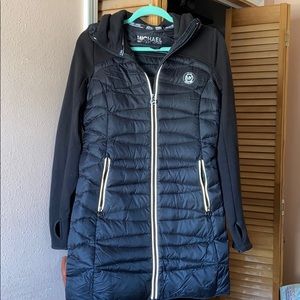 michael kors goose feather long down jacket